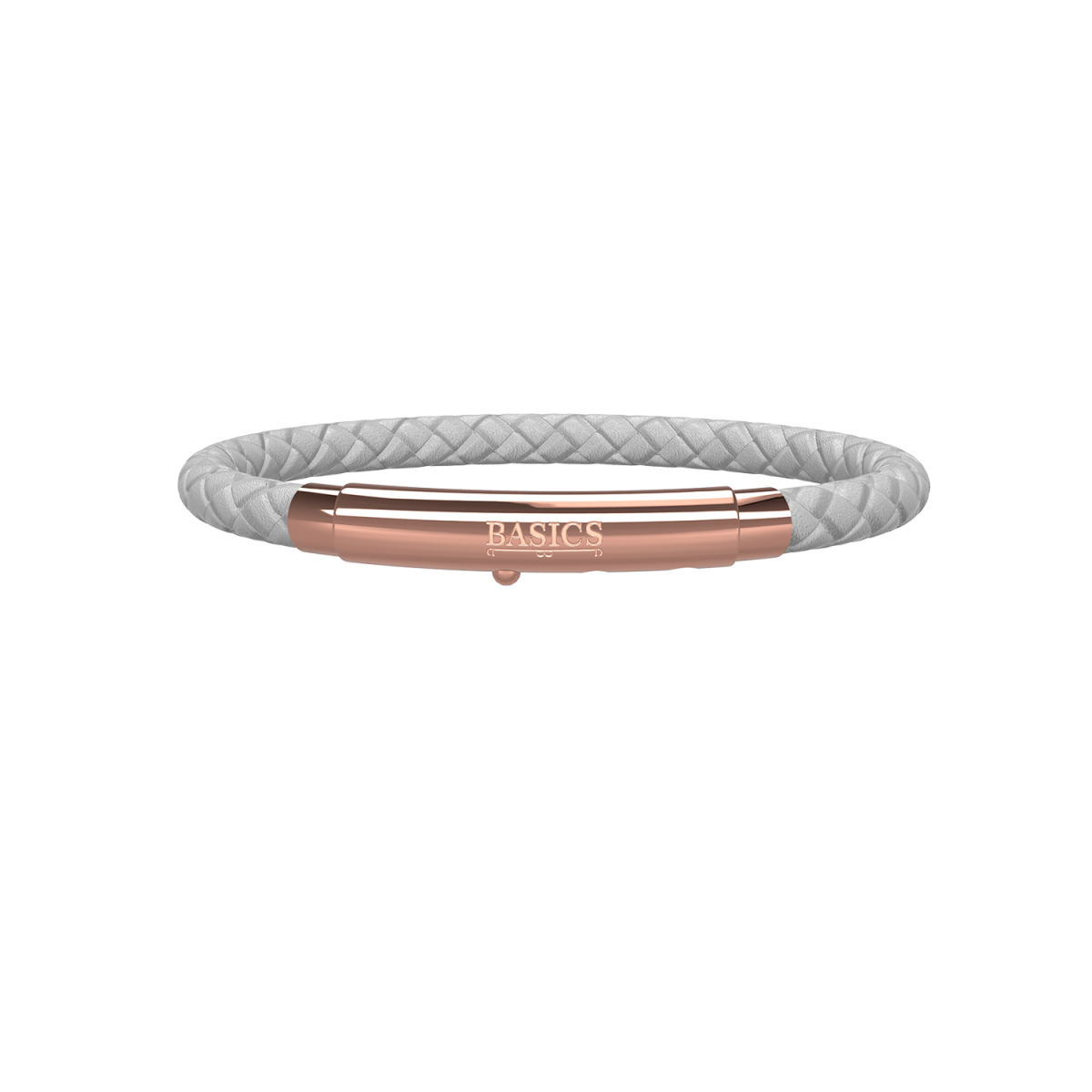 Lederarmband (Weiß, Roségold)