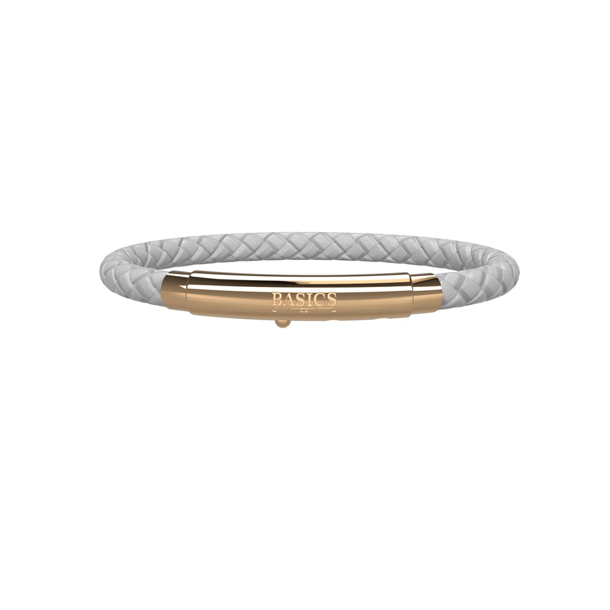 Lederarmband Classic (Weiß, Gold)